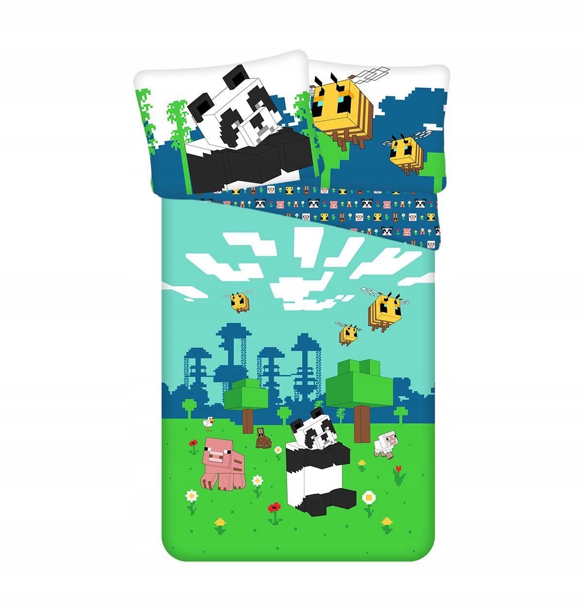 

Pościel Bawełniana Minecraft 140x200 Steve Creeper