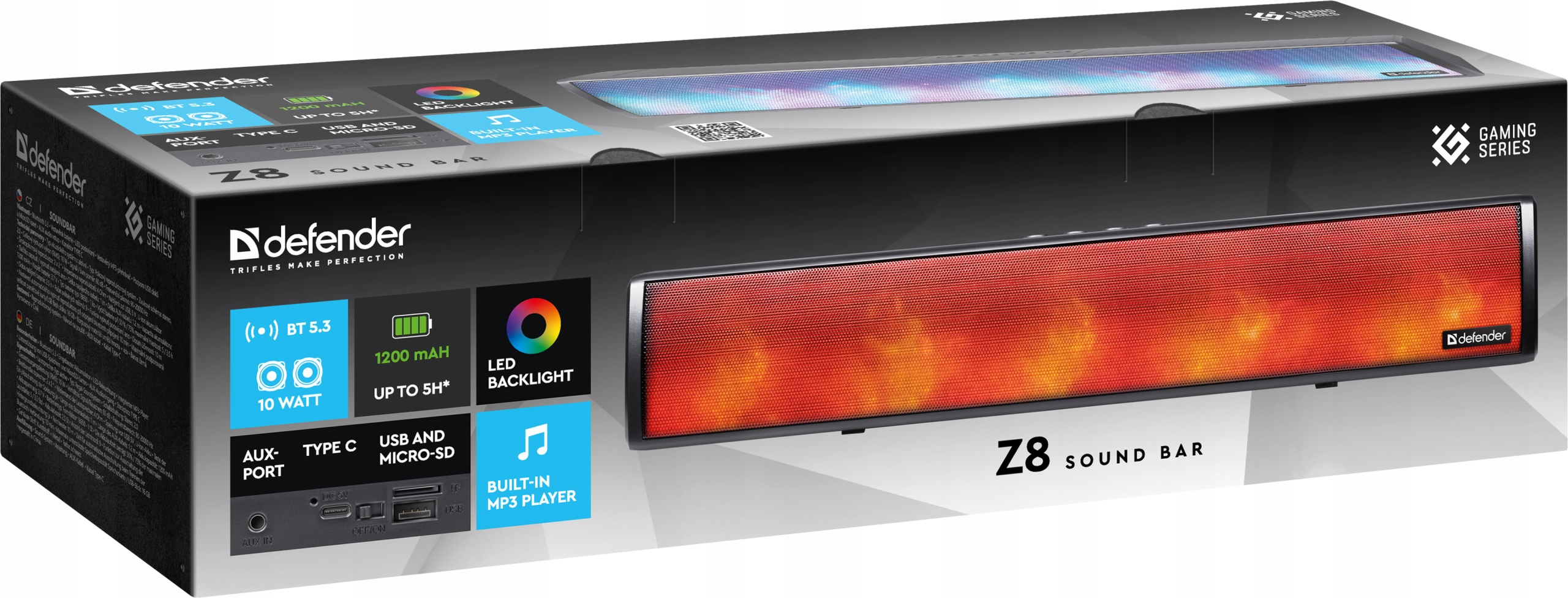 GŁOŚNIK DEFENDER SOUNDBAR Z8 10W LED BLUETOOTH — 17