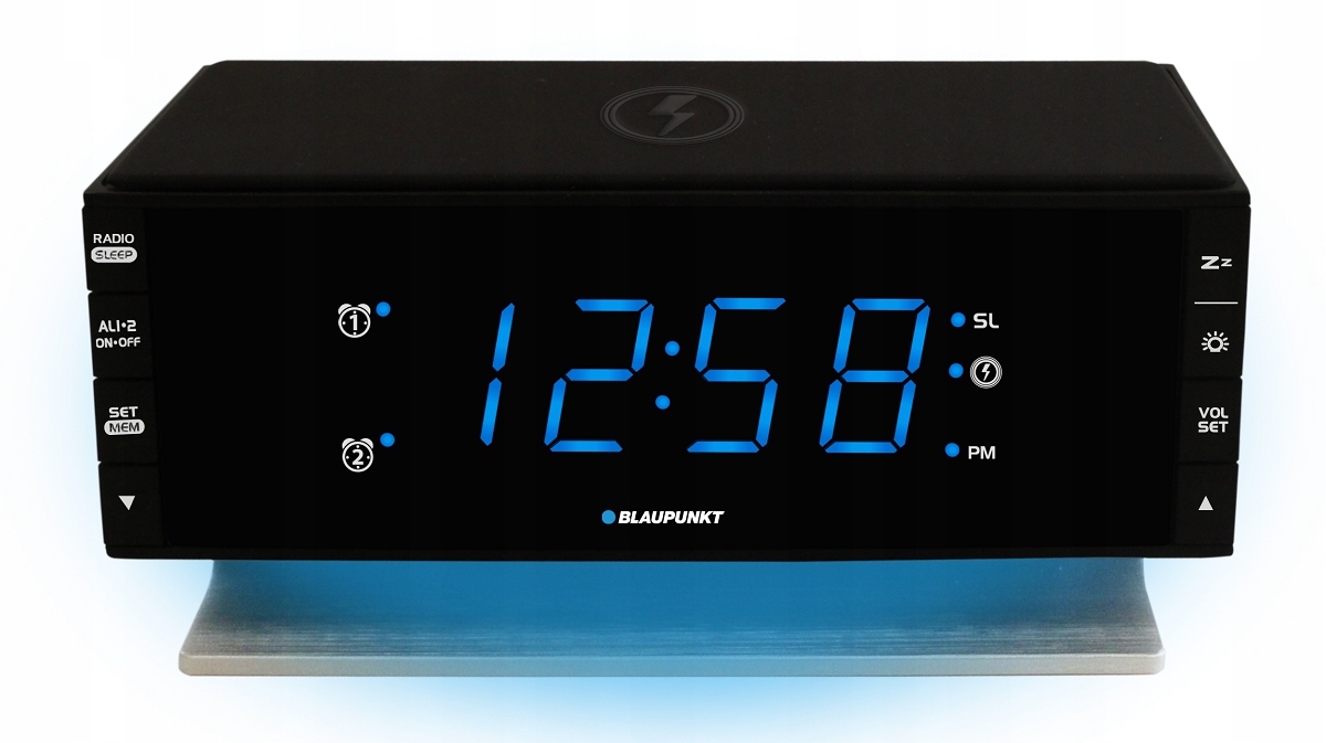 Radiobudzik Blaupunkt CR55CHARGE ładowarka Qi Fm Usb LCD Drzemka