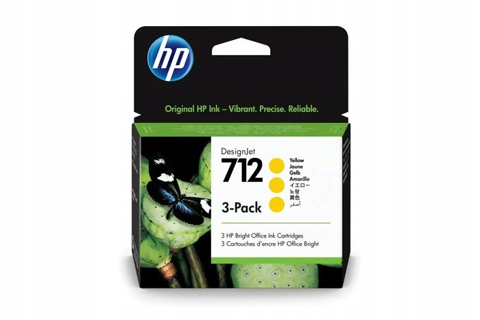 Originální inkoust Yellow Hp 712 Trojbalení (3ED79A)