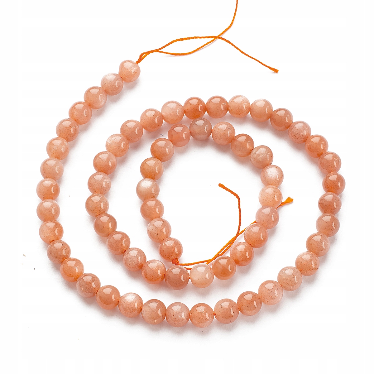 Korálky Přírodní Sluneční Kámen, Třída Aa, Kulaté, 6mm, 63ks/37cm/nic