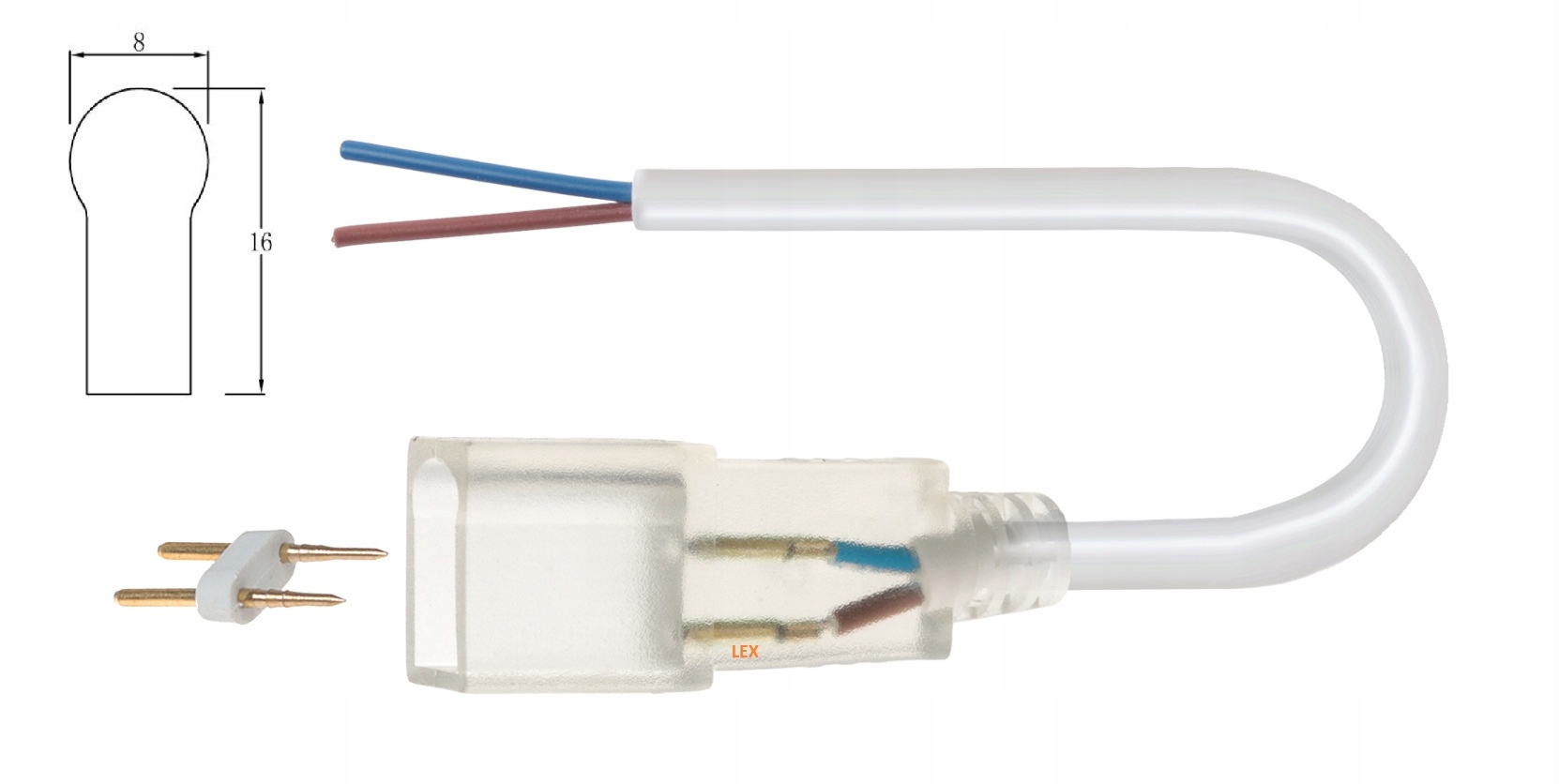 

Neon Led 12V konektor 2 Pin przewod przyłączeniowy