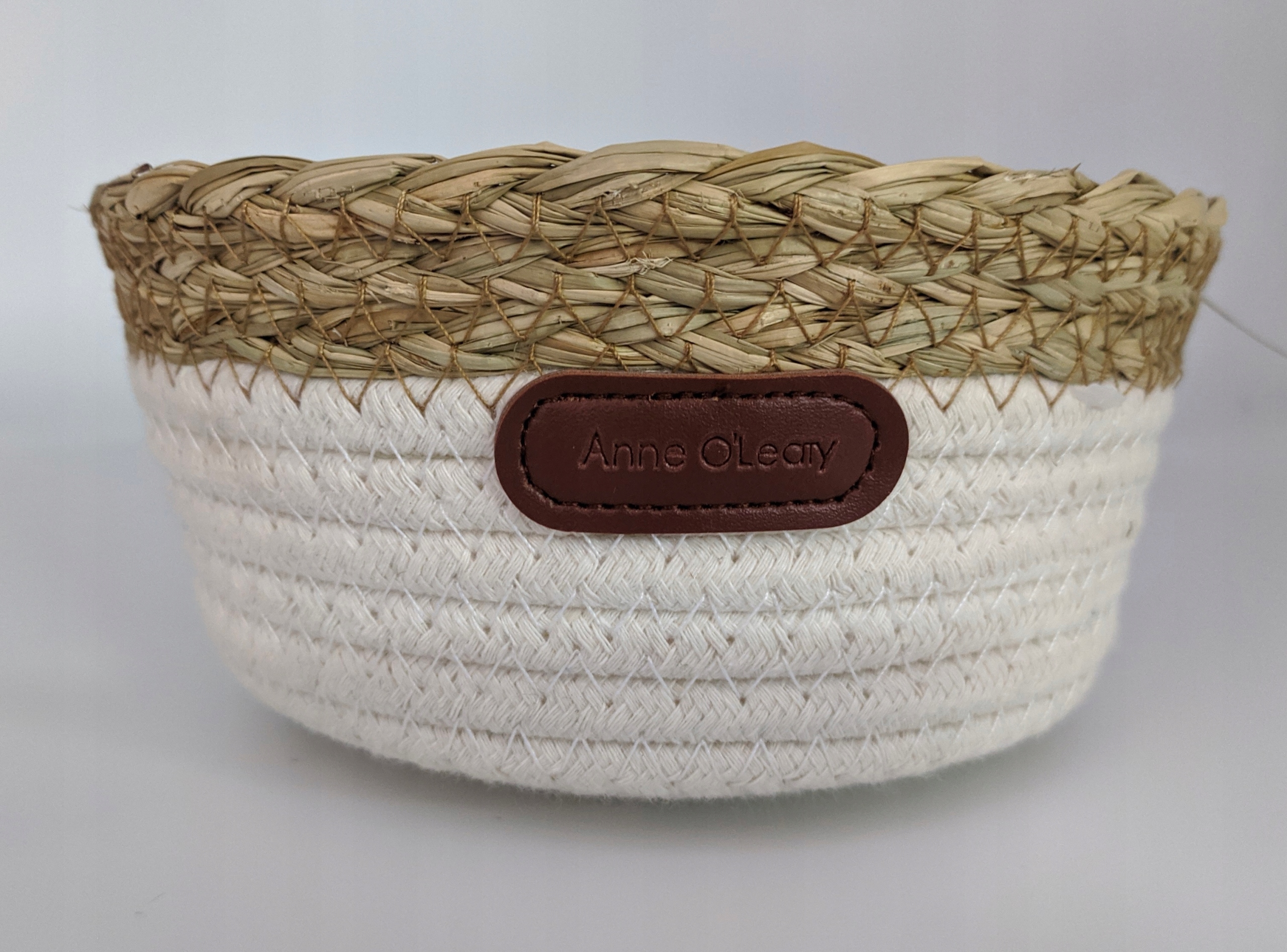 HAND MADE PLECIONY KOSZYK OSŁONKA 18 x 8 cm NA DROBIAZGI biały 020 Marka ZD Trading