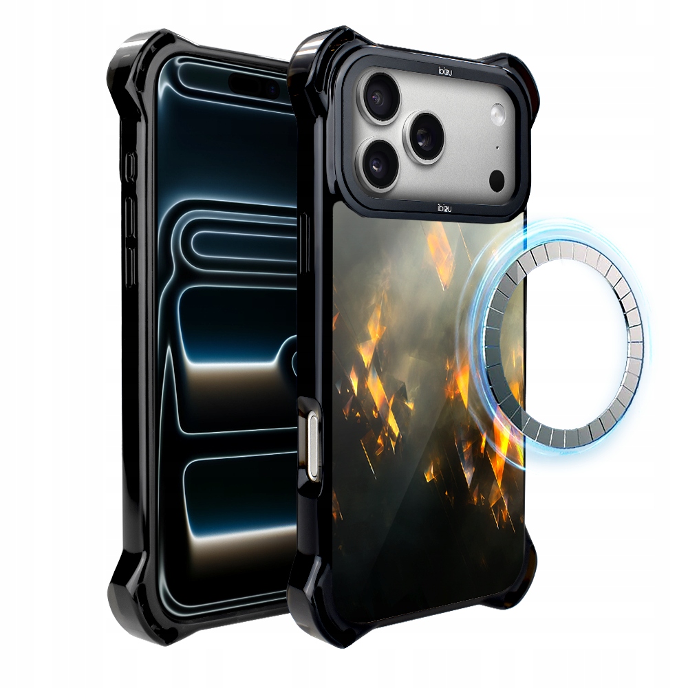 Pouzdro Ibizu DropGuard Ultra pro iPhone 17 Pro s MagSafe, zlaté jiskry