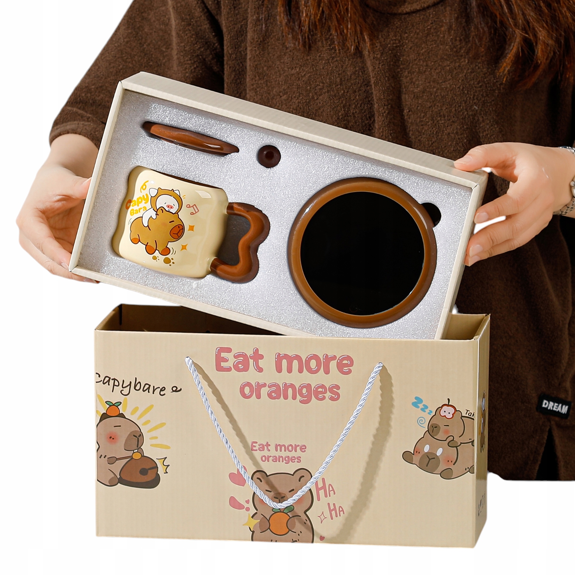 Set Hrnek S Ohřívačem Lžíce Usb kabel Dárek Hrnek Na Valentýna