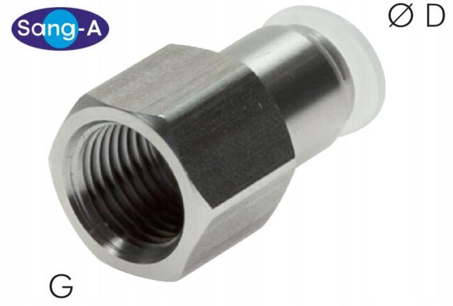 Přímá zástrčková spojka s vnitřním závitem G 1/4"Ø8 pro polovodičový průmysl