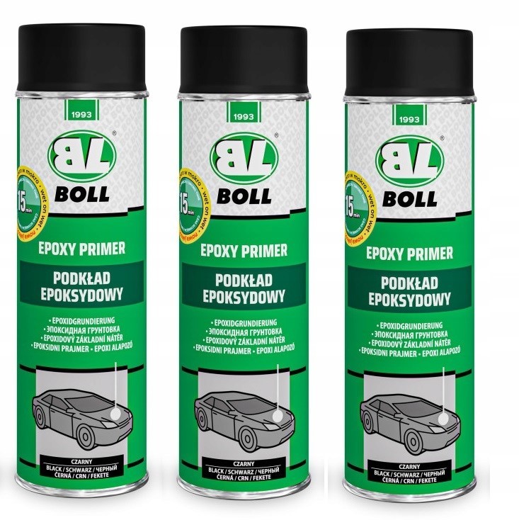 3x Boll podkład epoksydowy Farba podkładowa czarna 500 ml