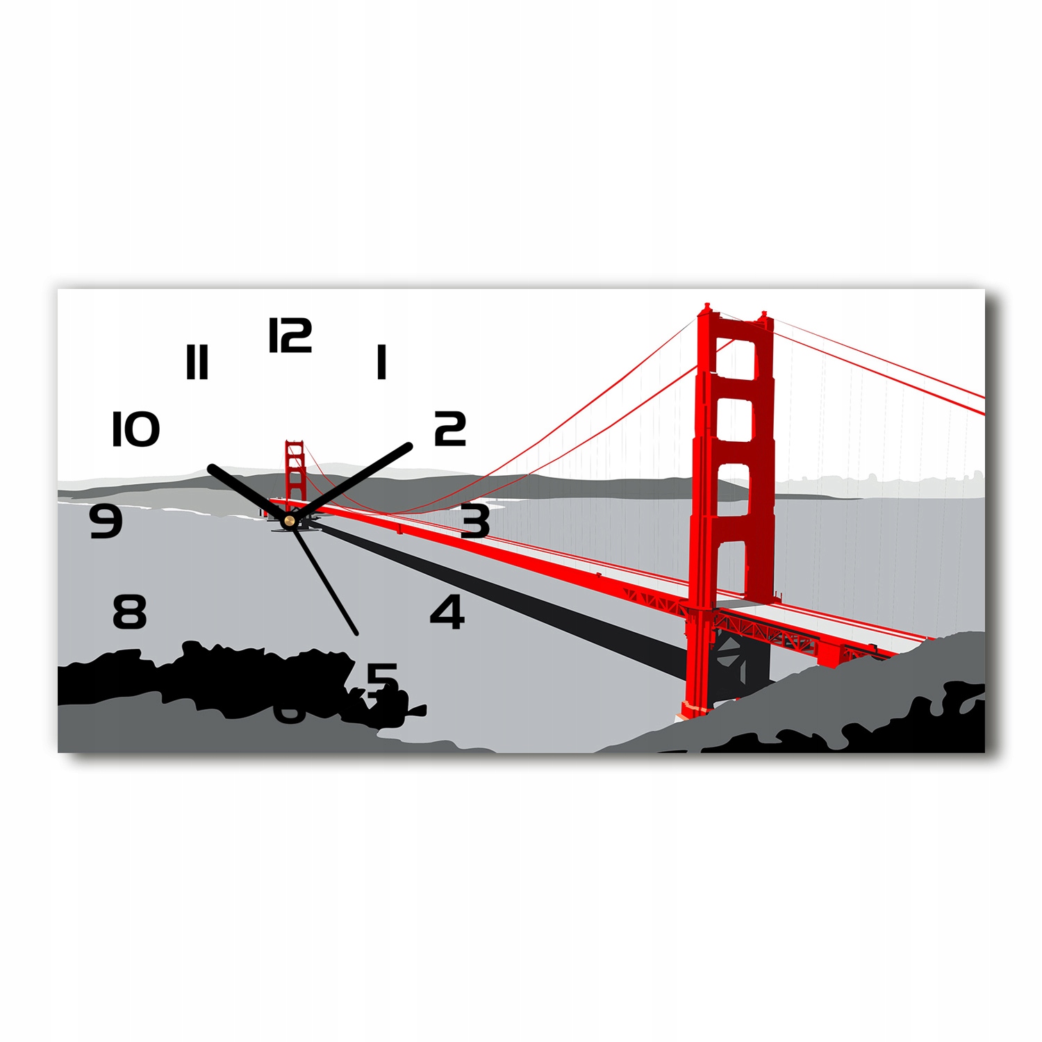 

Zegar ścienny szklany Most San Francisco 60x30 cm