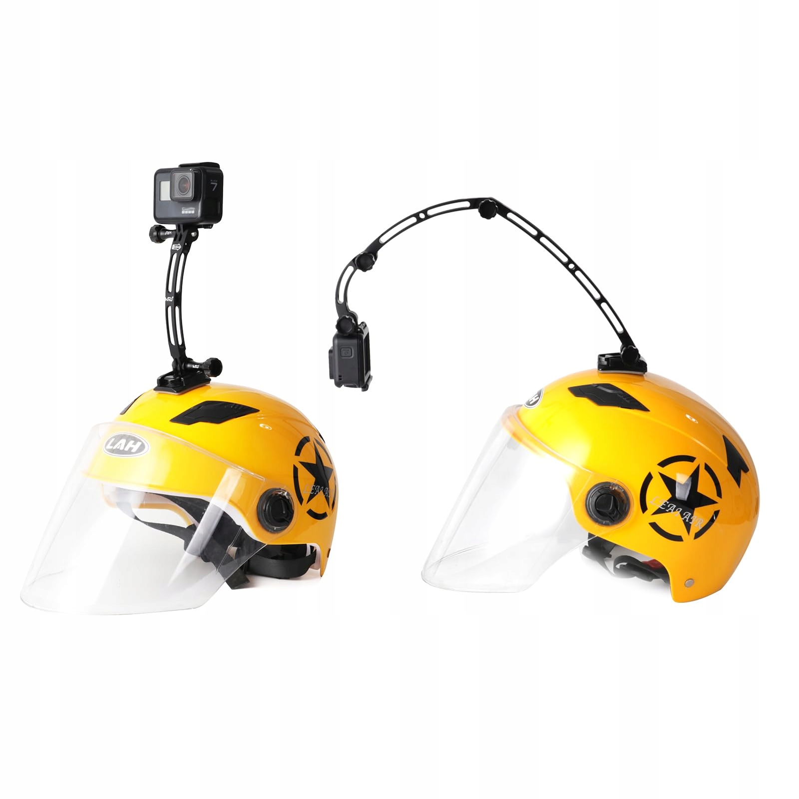 Aluminiowy Zestaw Uchwytów na Kask do GoPro Hero 12 11 10 Action Cam HSU — miniatura 6