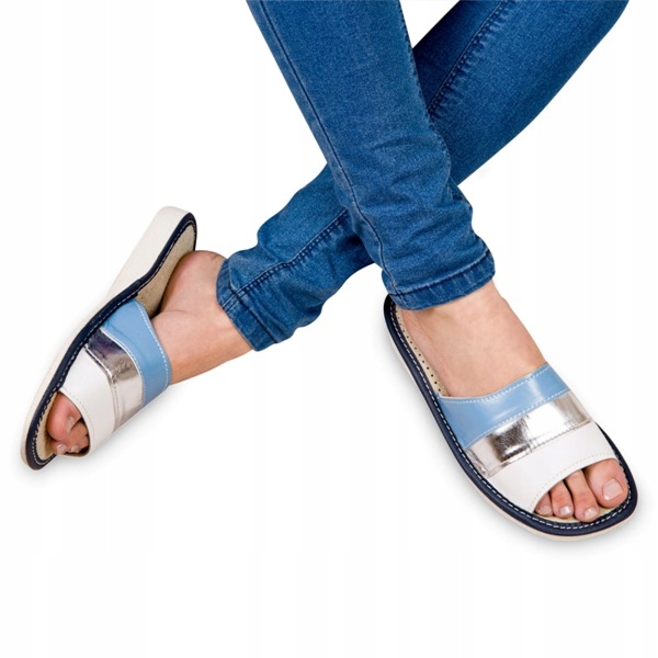 

Kapcie Damskie Pantofle Klapki Skórzana Wkładka