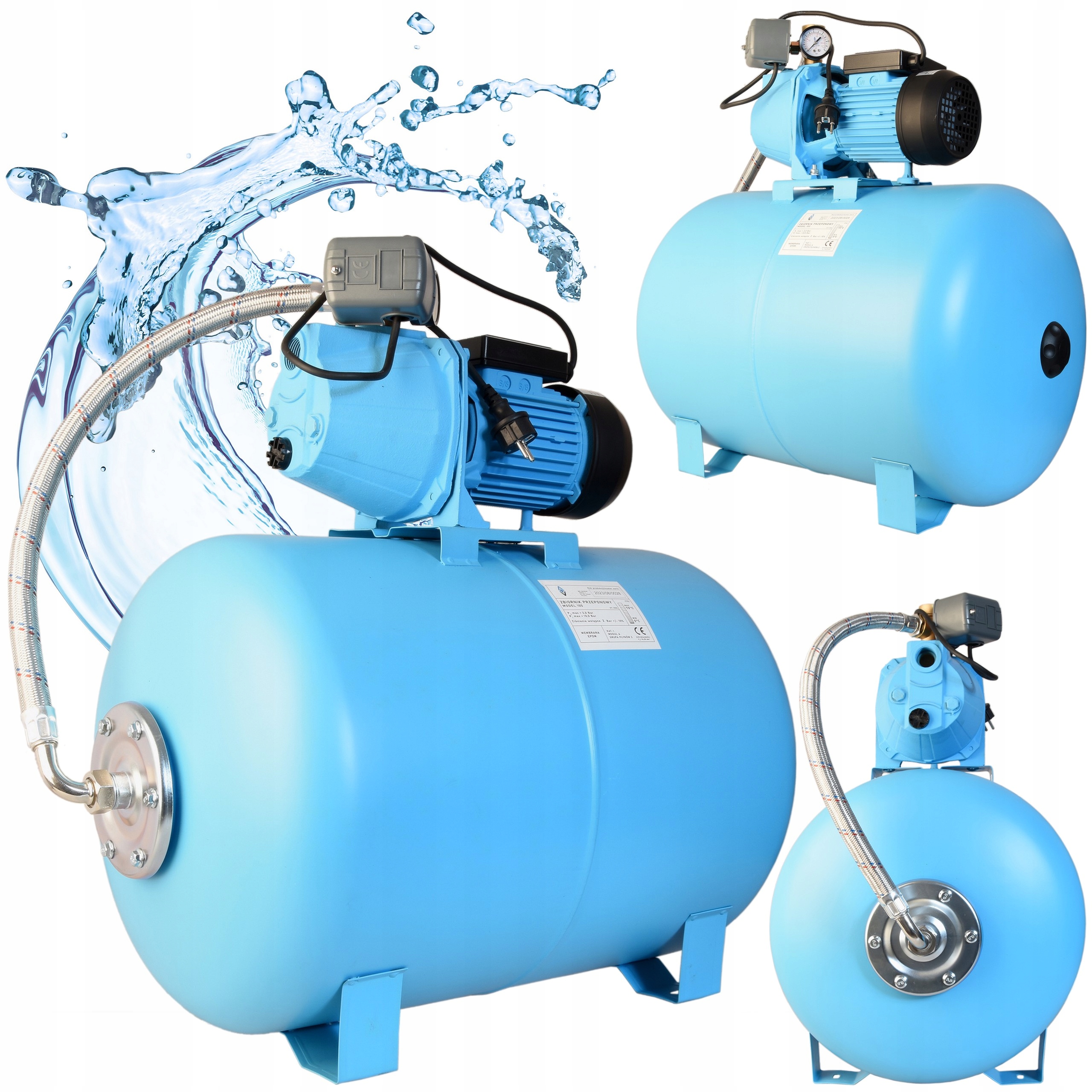 Hydrofor Na Vodu 100L Sací čerpadlo Kompletná Sada 1100W 3600l/h Výkonný Jet