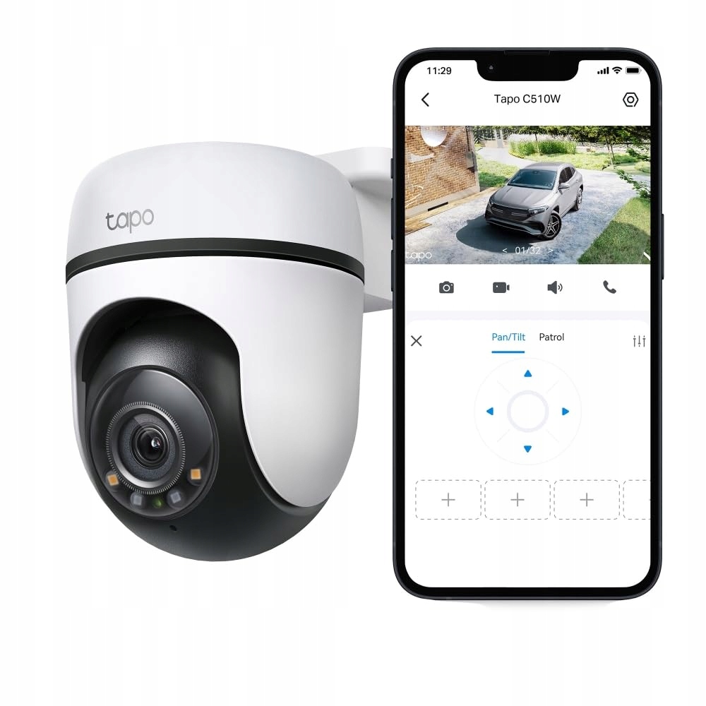TP-LINK TAPO C510W Kamera Zewnętrzna 360° 2K IP65 Nocne Widzenie Audio — miniatura 2