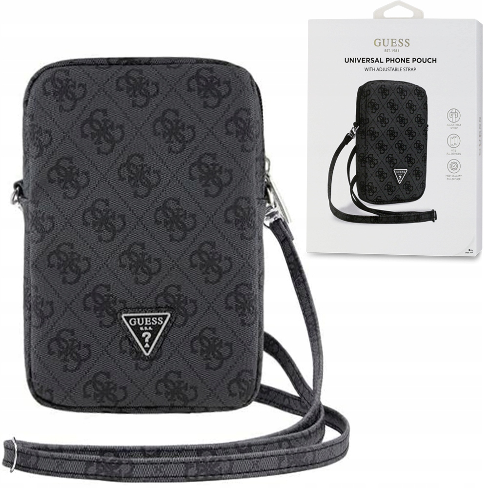 Guess originální malá taška na telefon s univerzálními klíči Triangle Logo