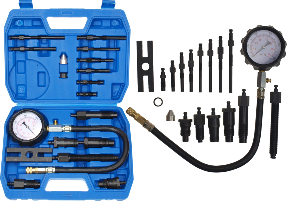 Tester Měřič Kompresního Tlaku Komprese Diesel 0-70 Bar Max Full