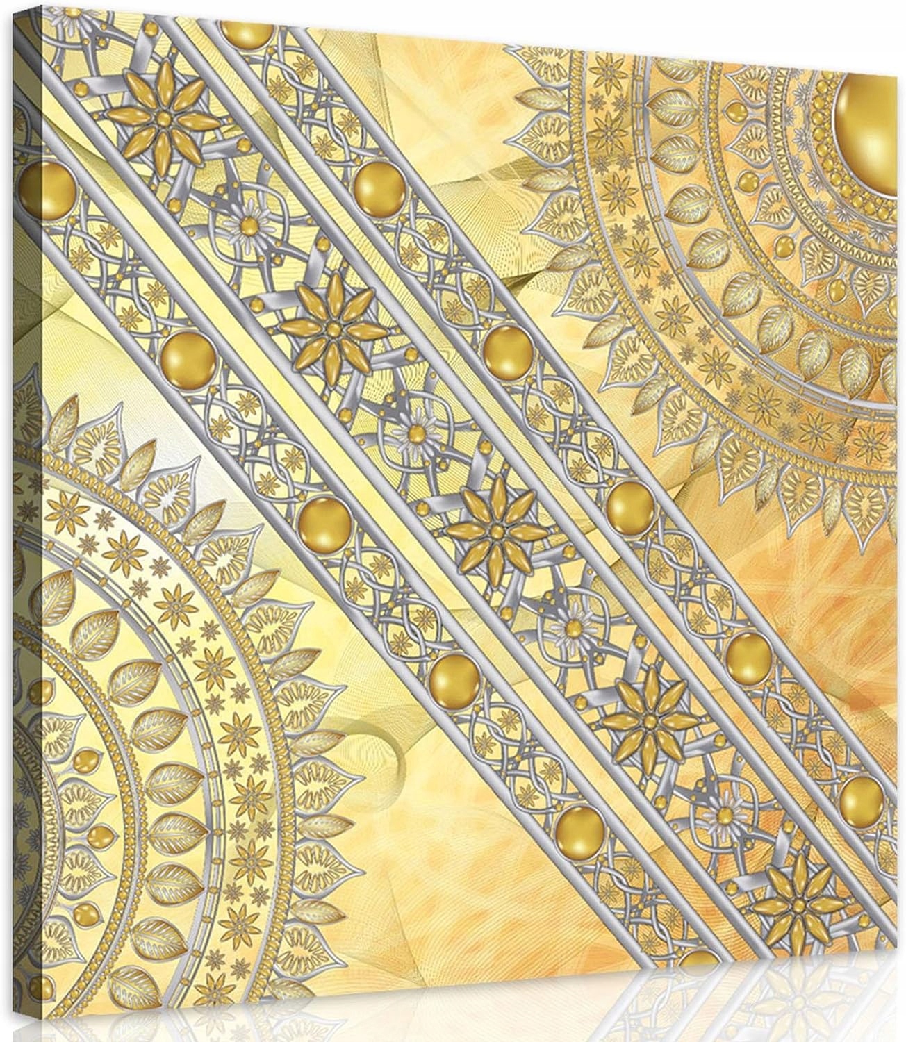 Obraz 80x80 Zlatá Mandala Abstraktní lesk pro moderní interiér