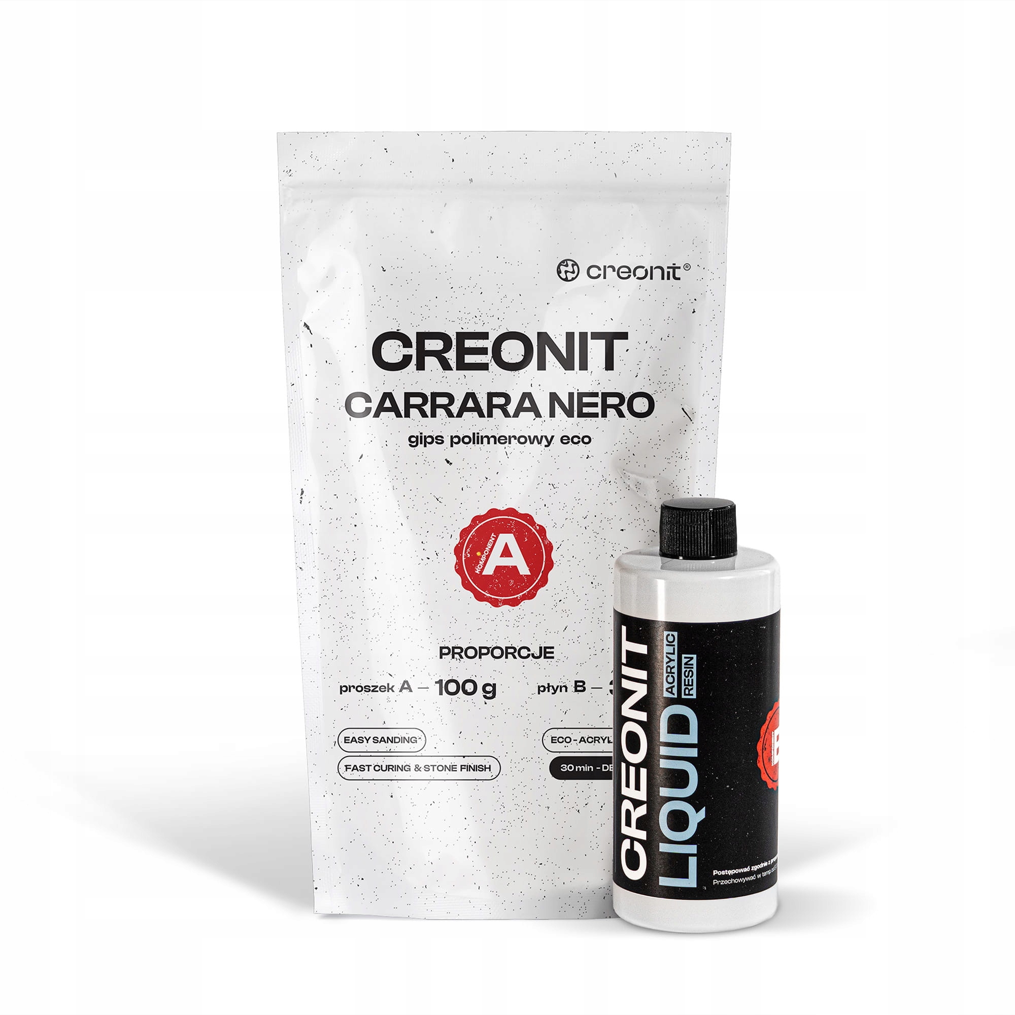 Polymerační sádra Creonit Carrara Nero dvousložková sada 1,3kg