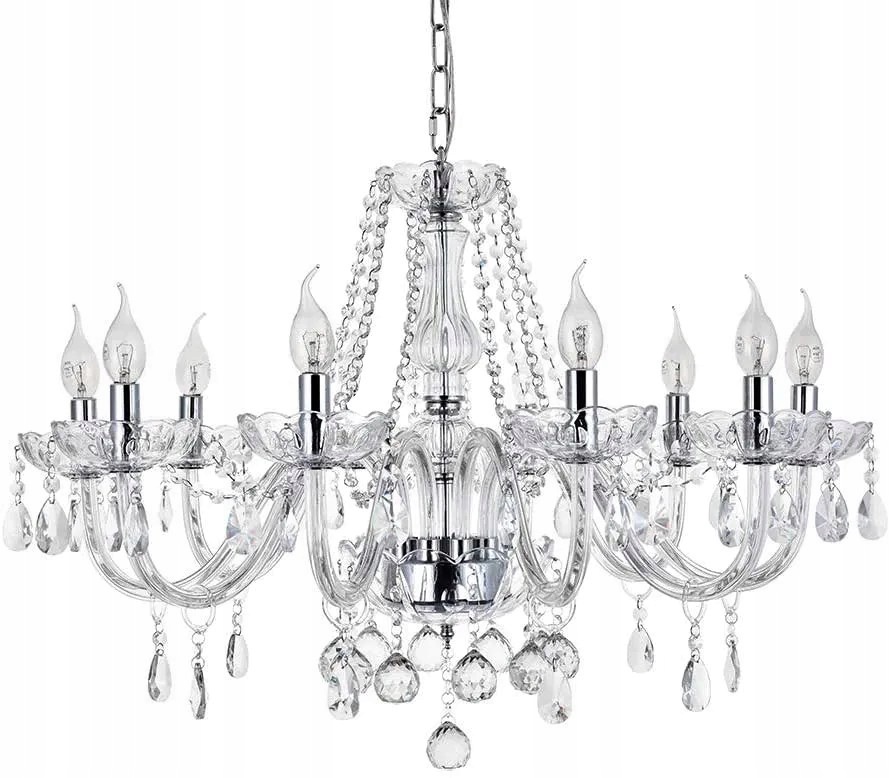 Závěsné stropní svítidlo Glamour křišťálové E14 velké do obývacího pokoje Toolight