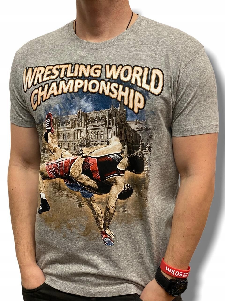 Szara koszulka zapaśnicza Championship 4XL