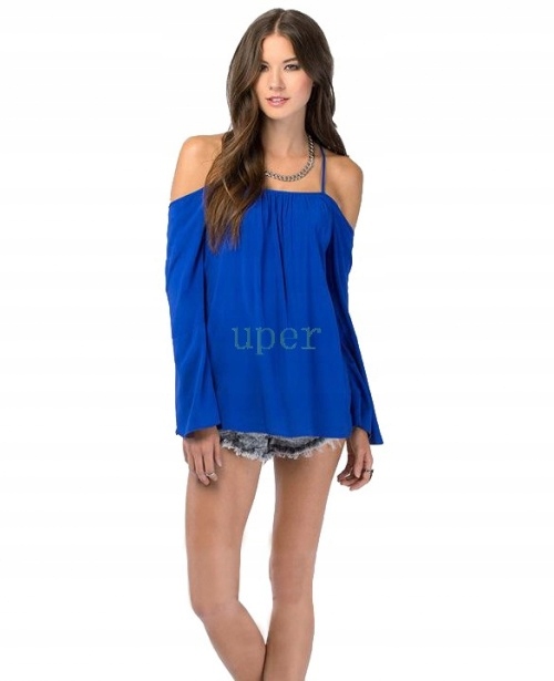 TOP KOSZULKA CIENKIE RAMIĄCZKA NIEBIESKI XS 24h Płeć kobieta