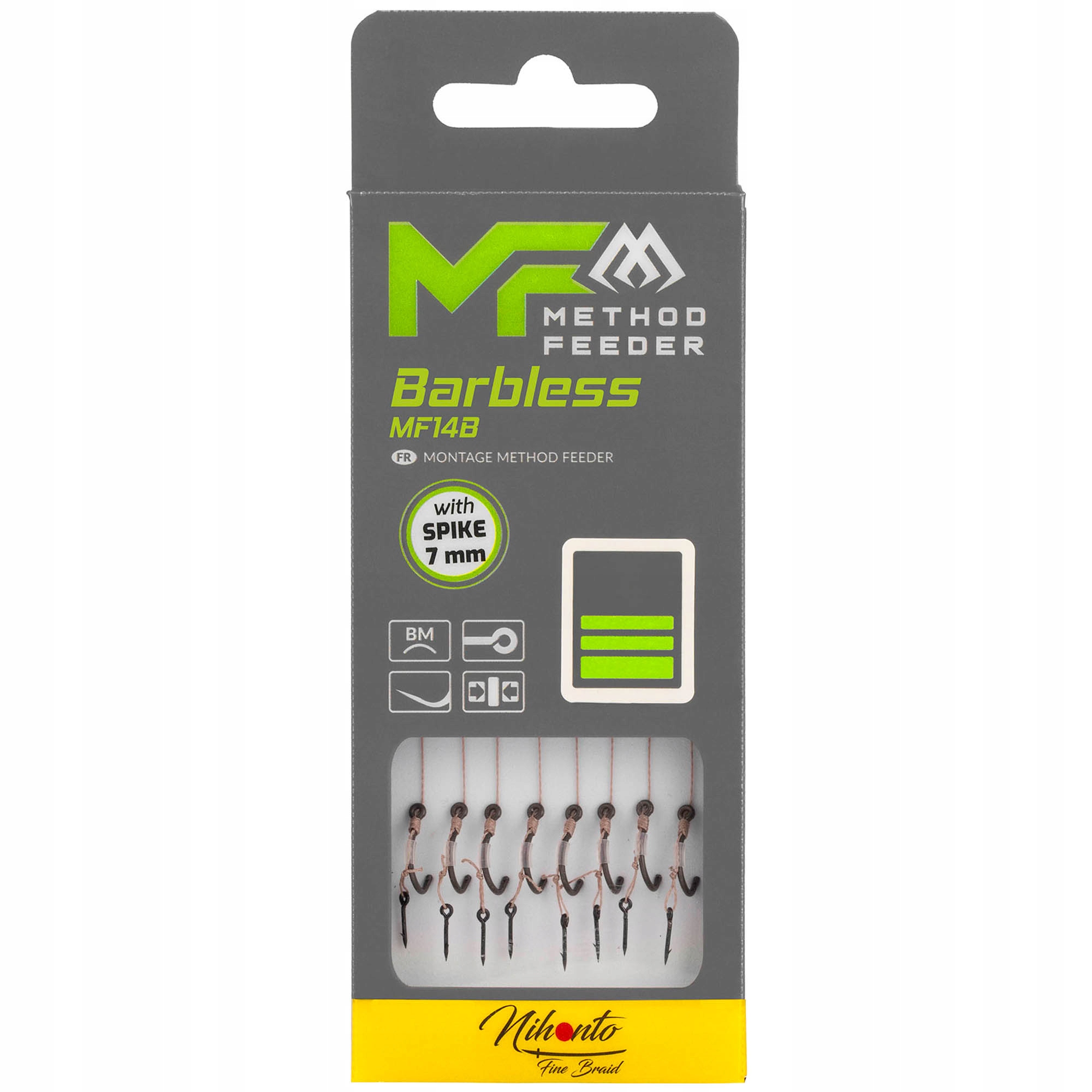 Przypony Mikado Mf Mf14 Z Igłą Hak Bez Zadziora Nr 12 Plecionka 0.12mm 10cm