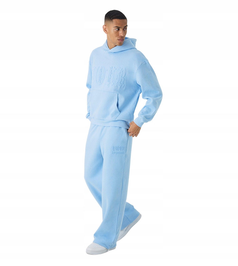 Boohooman Modrý Teplákovka Pánský S Kapucí A Aplikací XL Z3A