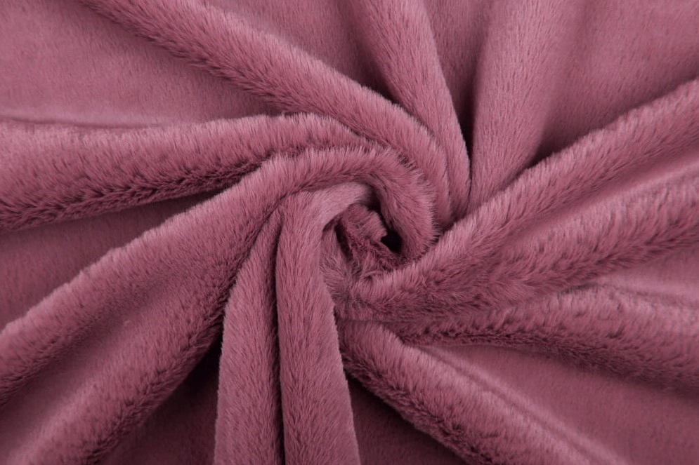 Pletený Umělý Kožíšek Medvídek Krátký Vlas Růžový