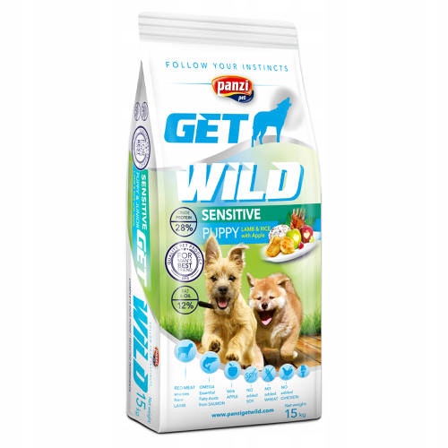 GetWild Sensitive Puppy s jehněčím masem 15 kg Suché Krmivo pro citlivá štěňata