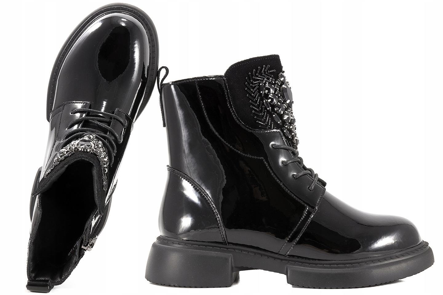 Filippo DBT6568 Boty Zateplené Kotníkové Boty Zimní Kozačky Lakované Kůže 39