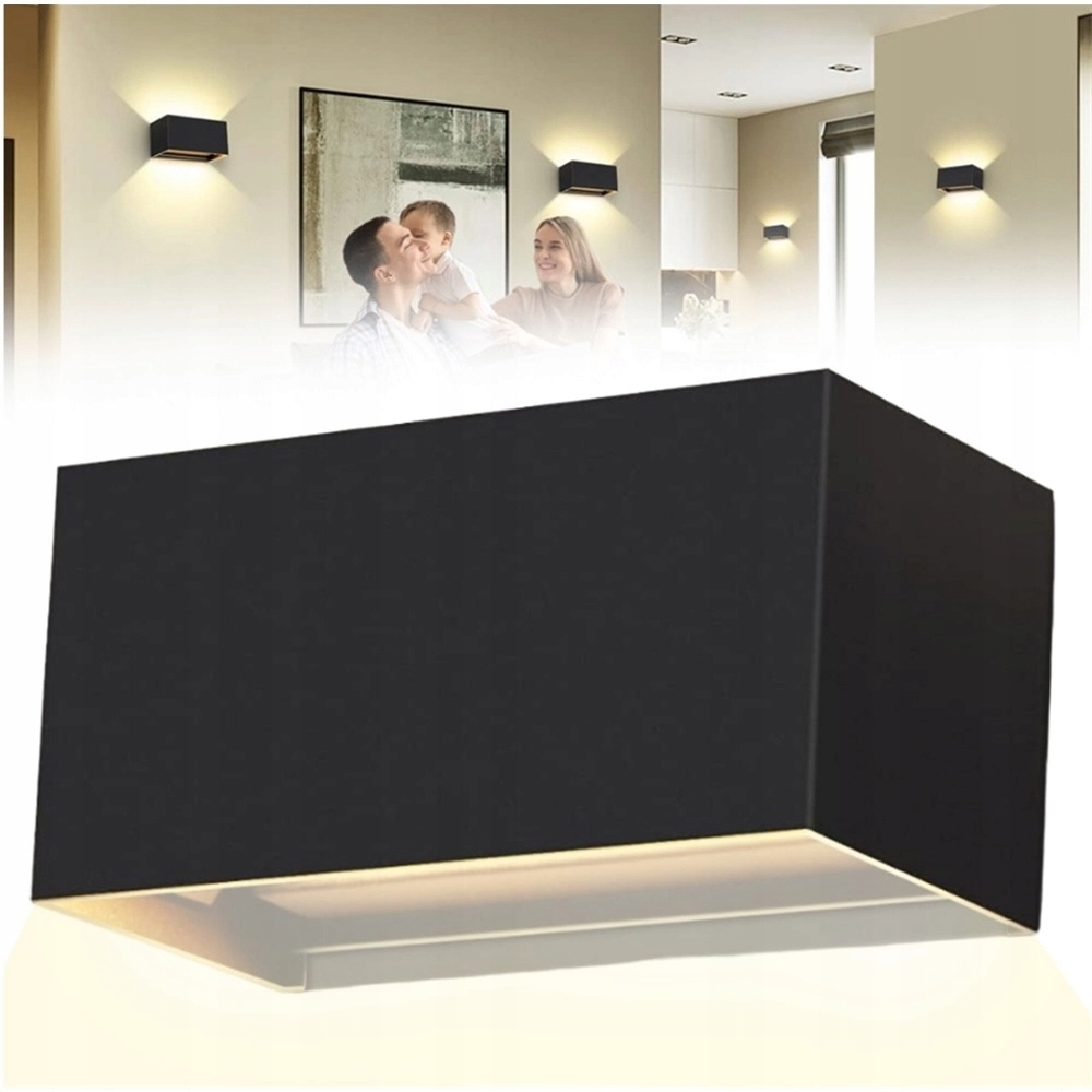 Dvojitá Nástěnná Lampa 24W Černá S Pohybovým Senzorem Pro Balkon