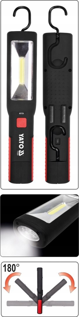 LAMPA LATARKA WARSZTATOWA BUDOWLANA LAMPKA REFLEKTOR LED 250LM YATO Informacje o bezpieczeństwie CE