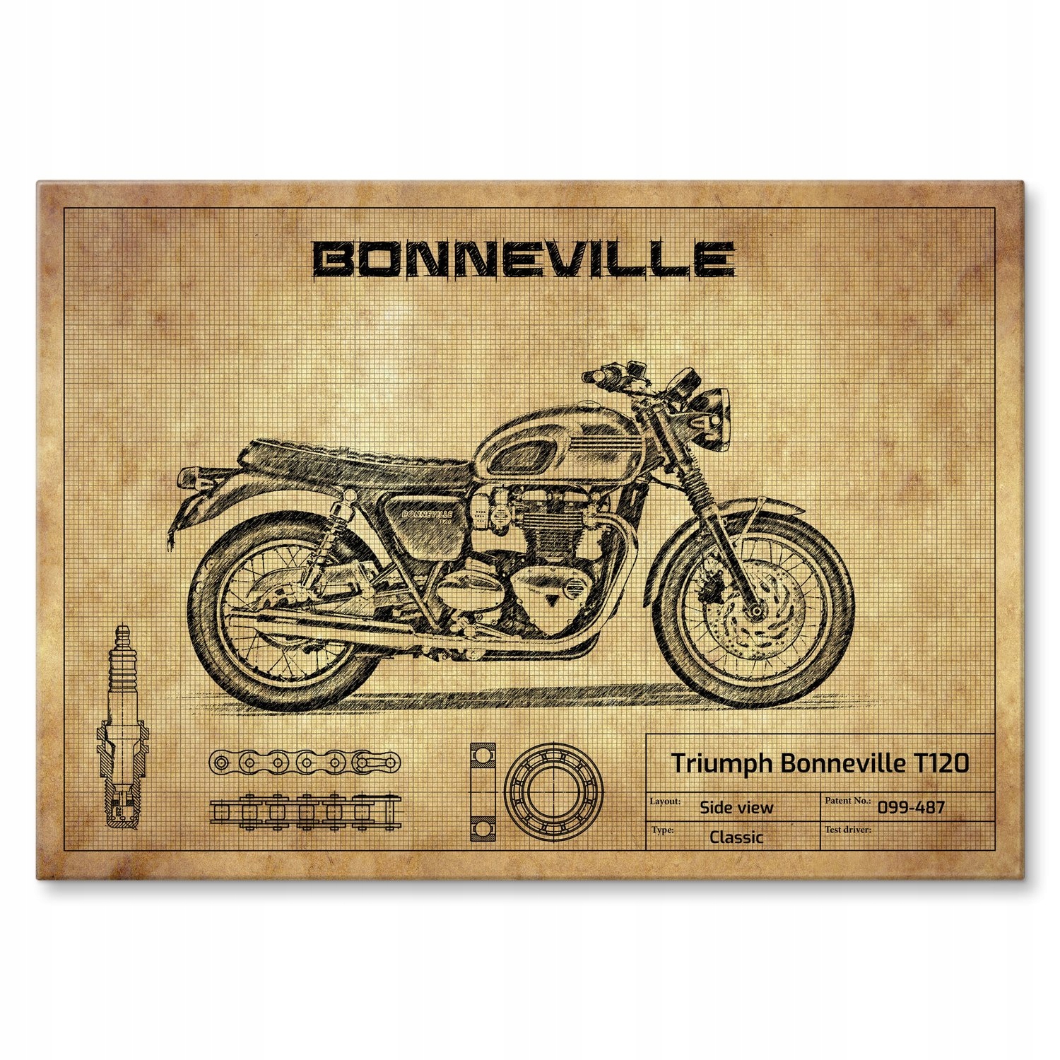 Kovový plakát Triumph Bonneville T120 Štítek Plech 30 x 42 cm Dárek