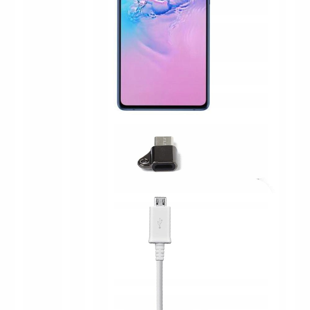 

Adapter Micro Usb na Typ C z Łańcuszkiem Czarny
