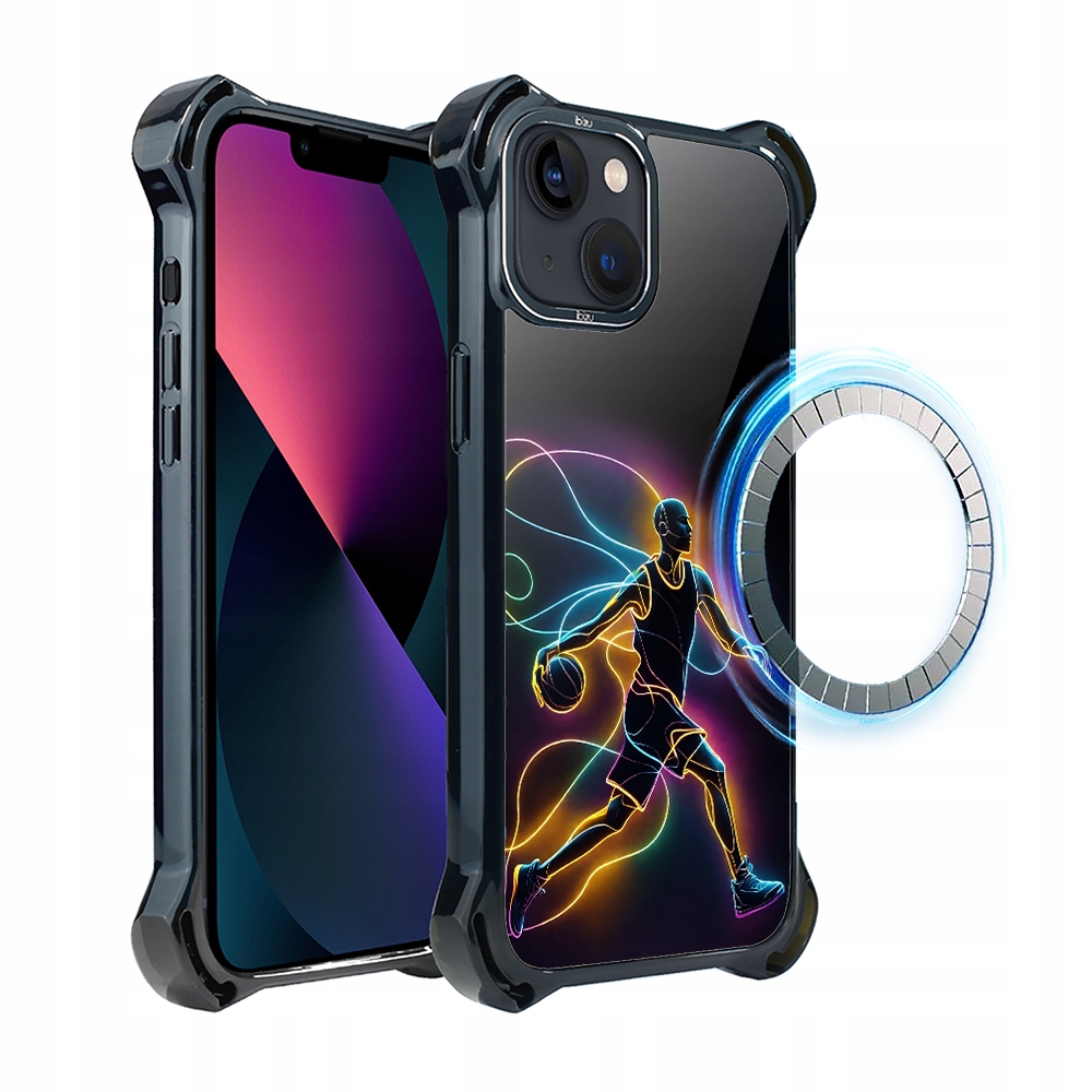 Pouzdro pro iPhone 13 Ibizu DropGuard Ultra s MagSafe, duch basketbalu
