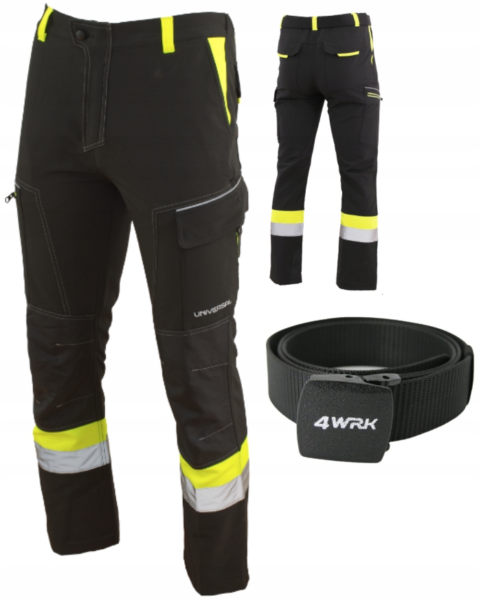 Pracovní kalhoty Zimní zateplené Elastické softshsell Stretch pásek Bozp 2X