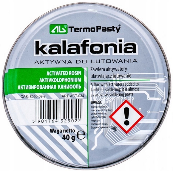

Kalafonia aktywna do lutowania 40g