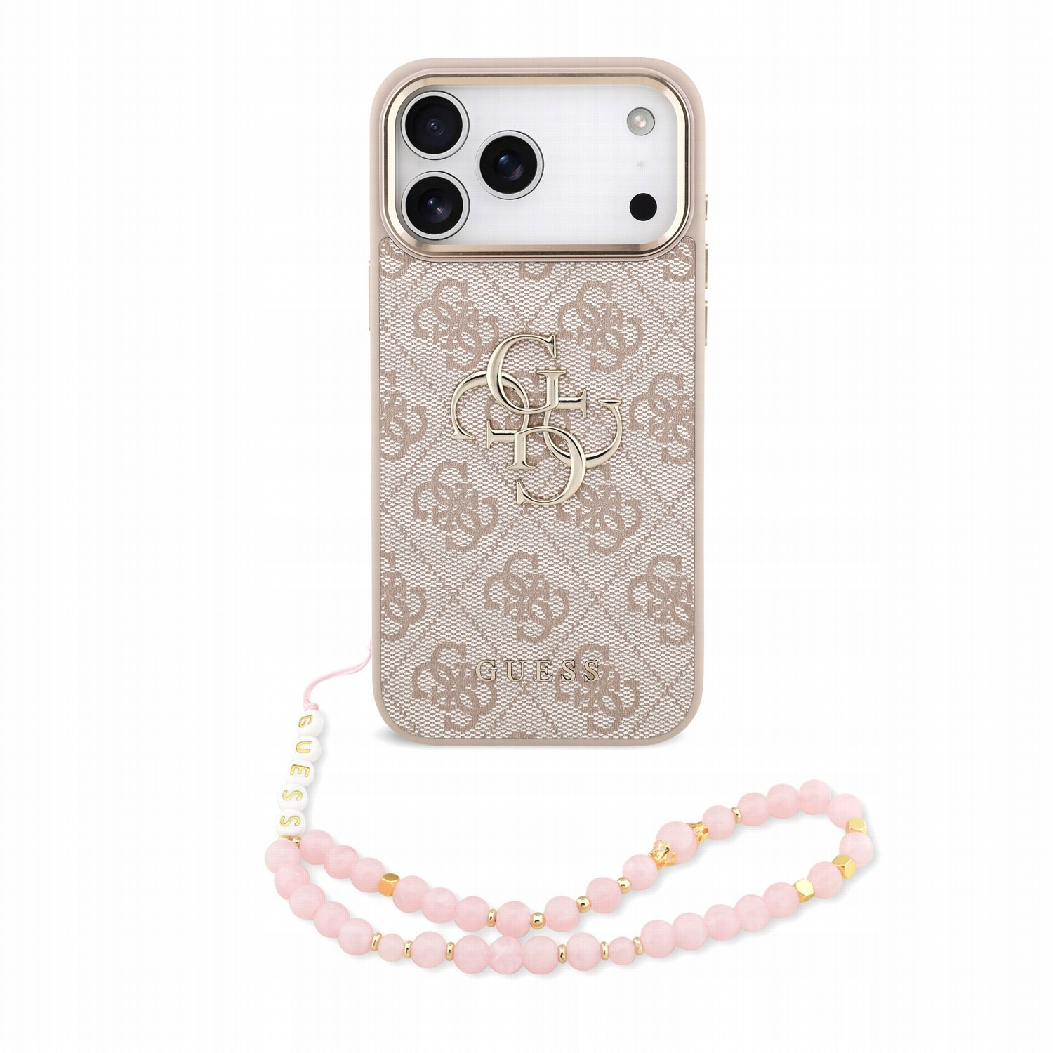 Etui Guess Pu 4g Metal Logo Strap Do iPhone 18 Pro Max Różowe