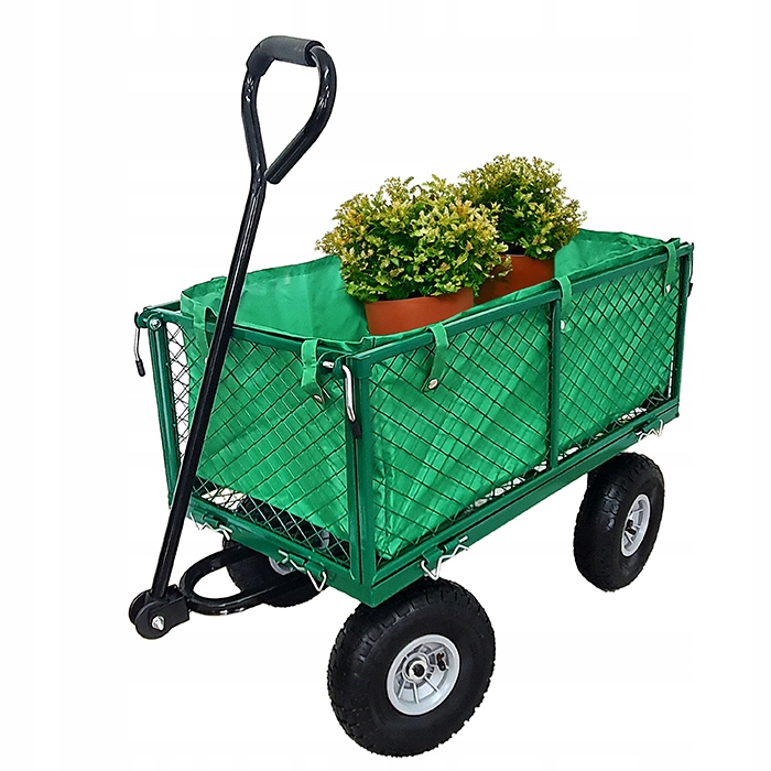 Wózek Transportowy Ogrodowy 200 kg 115L Pompowane Koła Burty