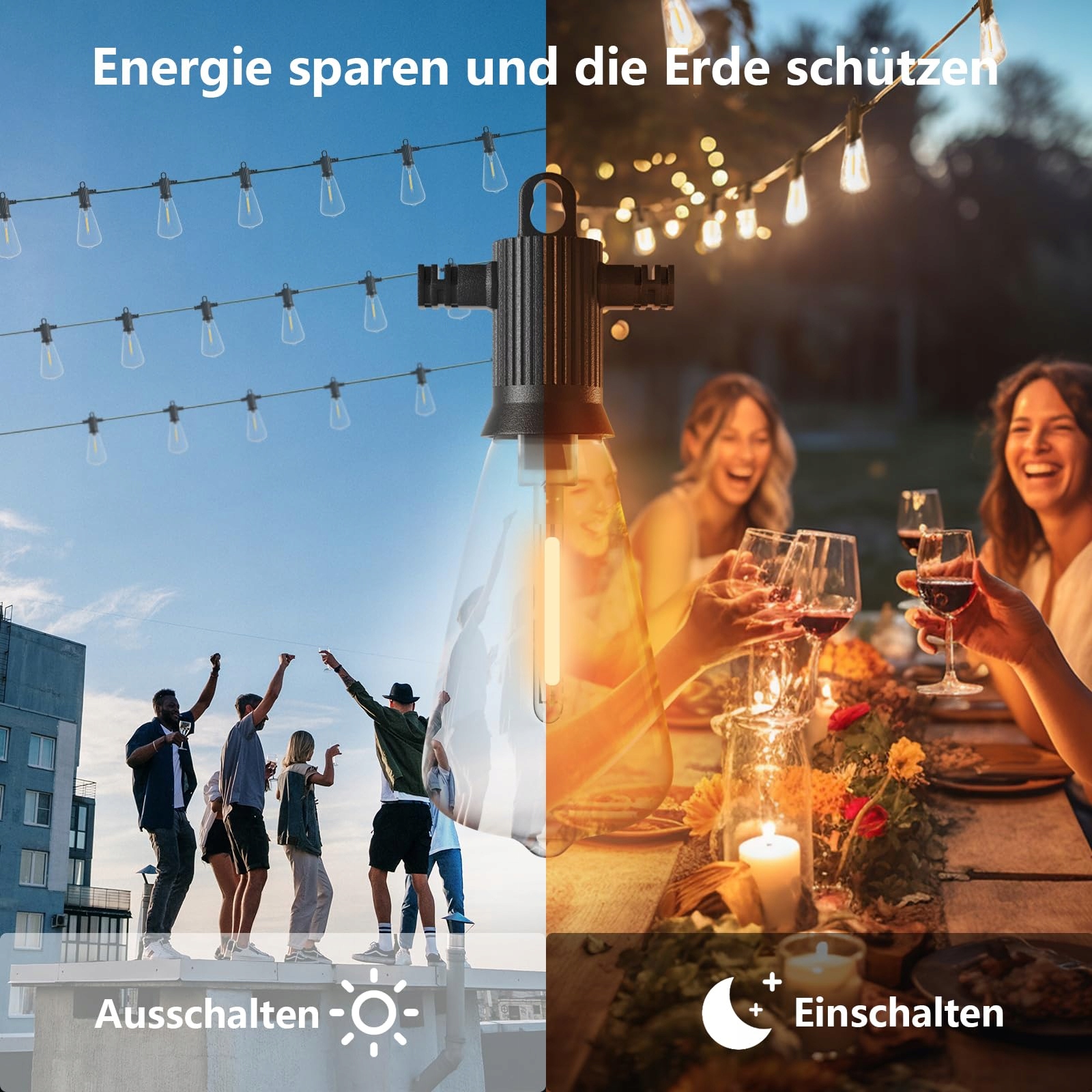 ZOTOYI Solarne Lampki Ogrodowe 15M IP65 24+2 LED Wodoodporne — miniatura 2