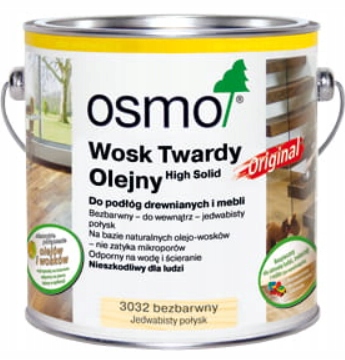 Tvrdý vosk olejový vosk Osmo 3032 bezbarvý, hedvábný lesk na dřevo 2,5 l