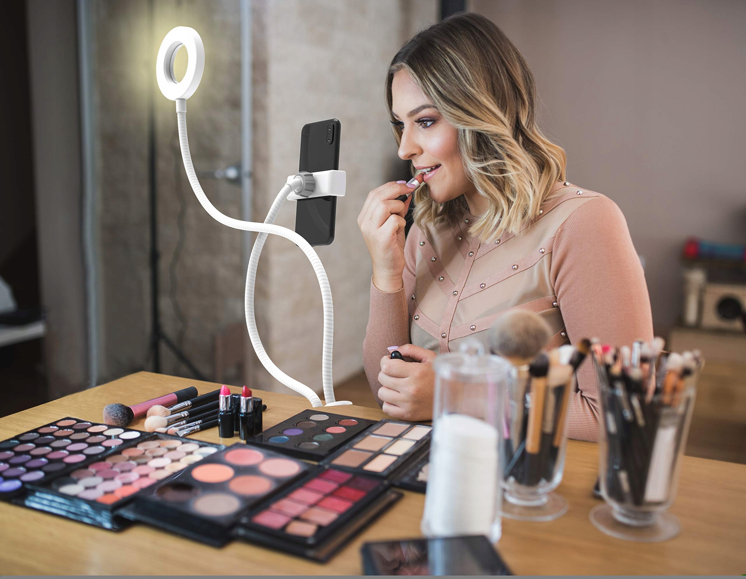DIGIPOWER Lampa Selfie Z Klipsem 3 Tryby 10 Poziomów Jasności Do Makijażu — miniatura 3