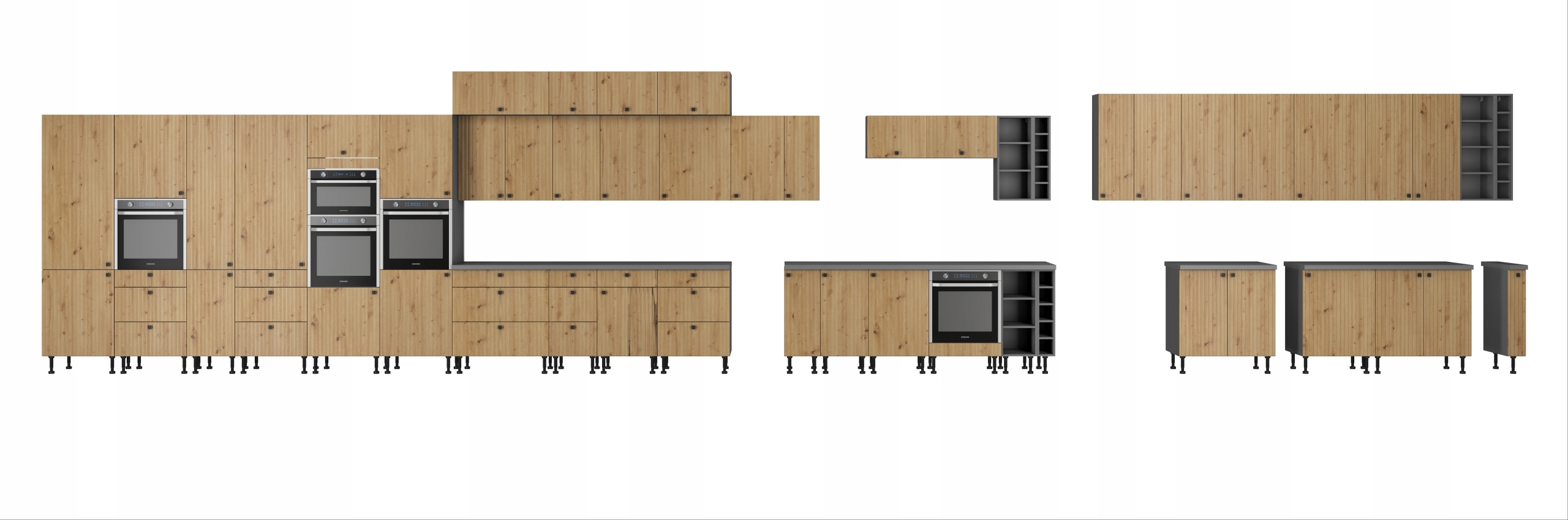 Szafka kuchenna dolna zakończeniowa VIVA antracyt Szerokość mebla 30 cm