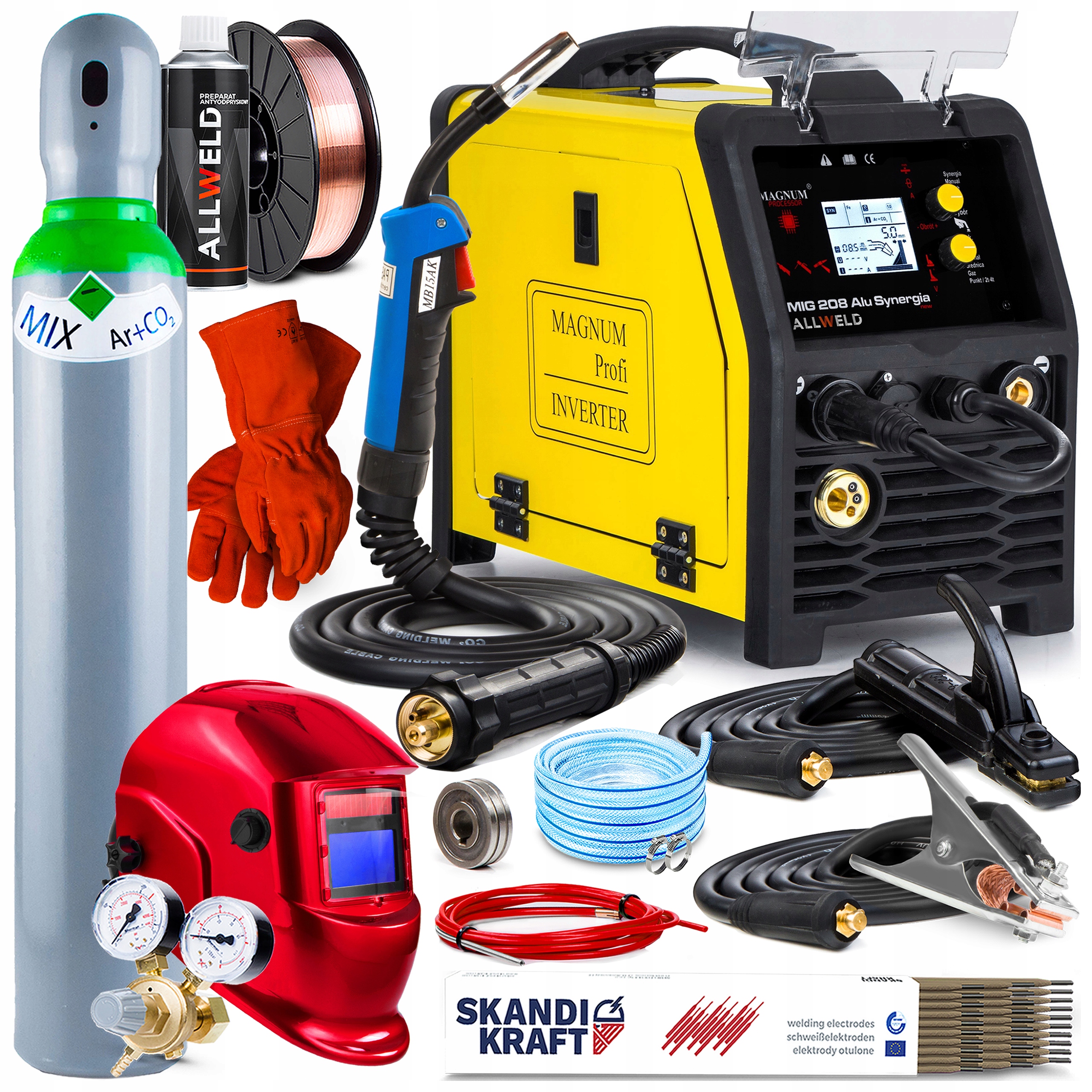 Spawarka Migomat Magnum Mig 208 Alu Synergia Mag Mma Tig 230V 200A Alu 3W1