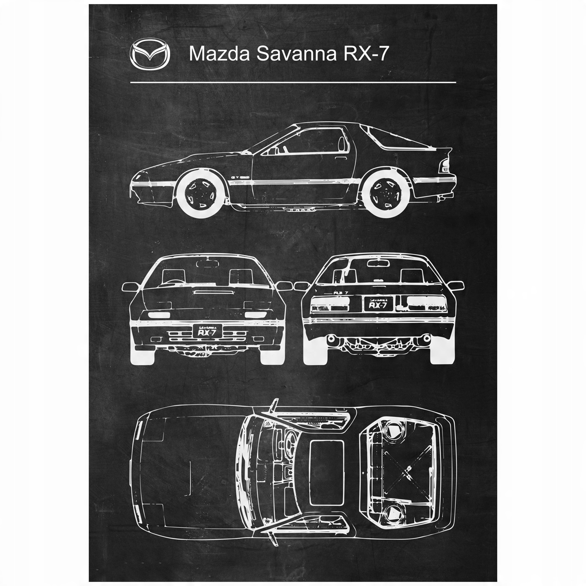 

Plakat Mazda Savanna RX-7 Retro Patent Schemat