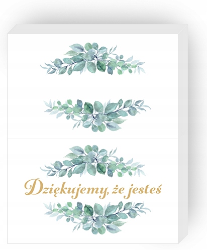 Wizytówki Winietki Eukaliptus Dziękujemy na Stół Wesele Komunia Boho 10szt. Marka PartyPro