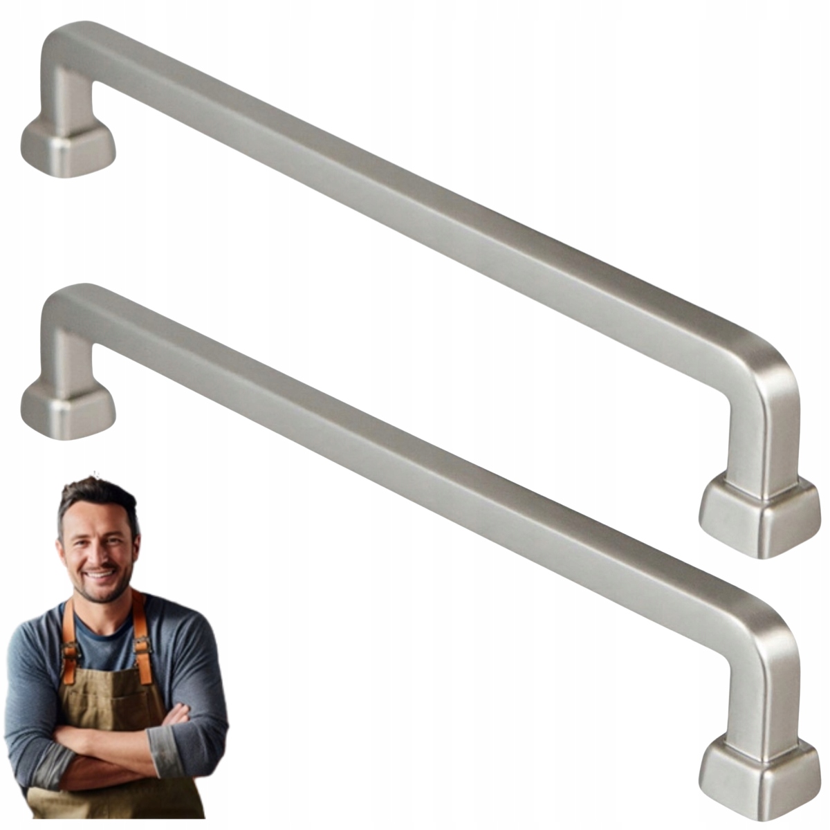 Nábytková Úchytka pro skříňku na zásuvky Tulia 160 mm, nerez, Ocel, kartáčovaná, 2 ks