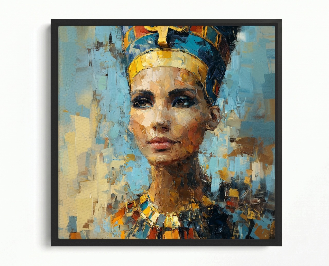 Obraz Rám American Box Portrét Impasto Egypt Královna Nefertiti 60x60