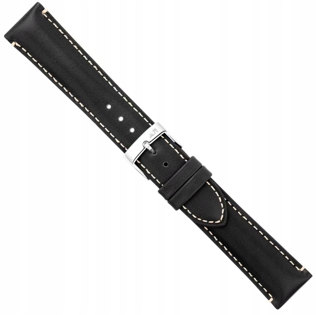 Černý Kožený Měkký Řemínek Pro Hodinky Morellato Le Corbusier 22 mm X6205
