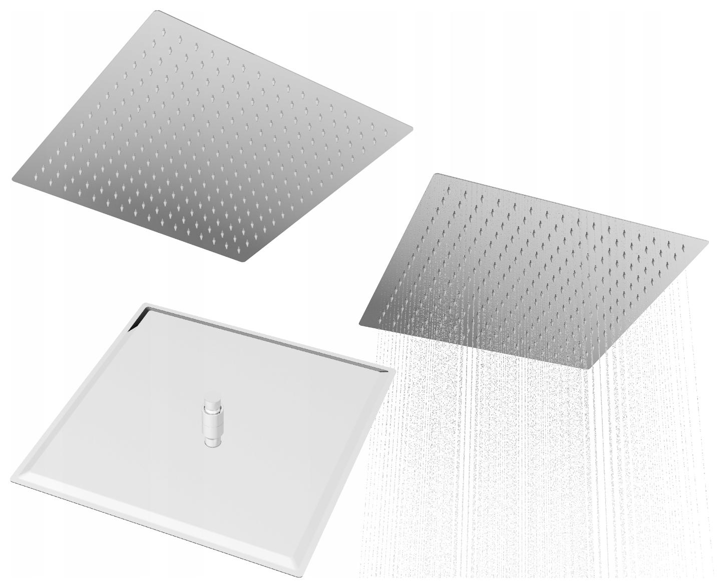 Štvorcová sprchová dažďová sprcha Slim do kabíny 40x40 cm