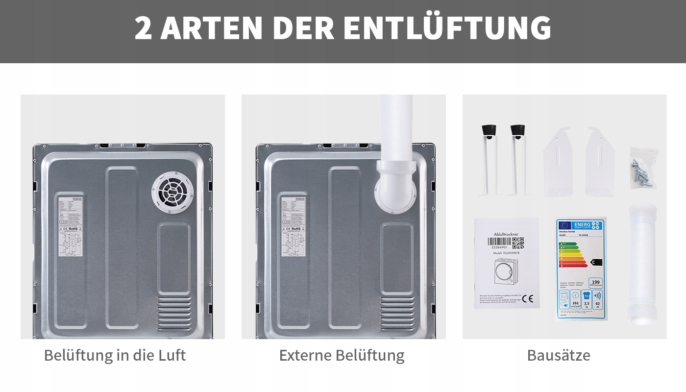 MINISUSZARKĘ BĘBNOWĄ Z MOŻLIWOŚCIĄ MONTAŻU NA ŚCIANIE Sposób załadunku od frontu