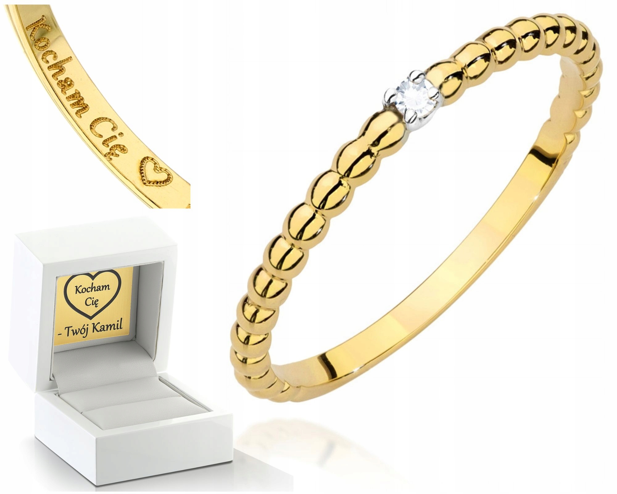 Zlatý Prstýnek S Diamantem, Každá Velikost, Gravírování